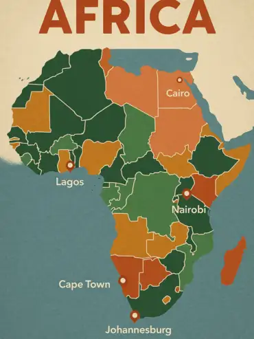 African Startup Ecosystem Map: Top Hubs Lagos, Nairobi, Cape Town, Cairo, Johannesburg.